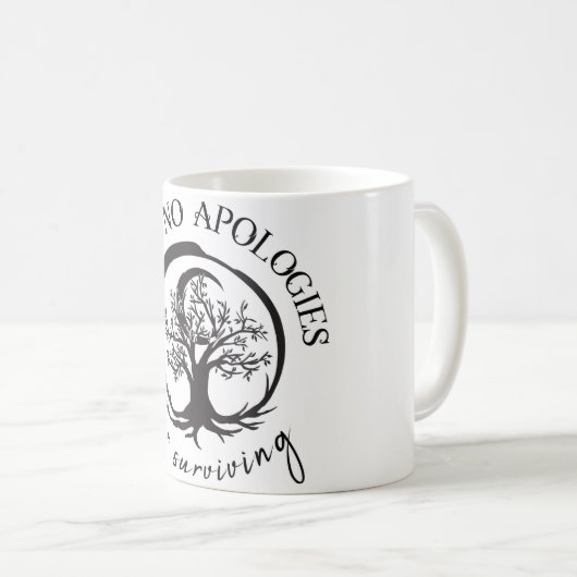 生き延びることのための謝罪をしないで下さい コーヒーマグカップ (正面右)