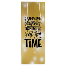 生き延びクリスマス一口飲む ワインギフトバッグ