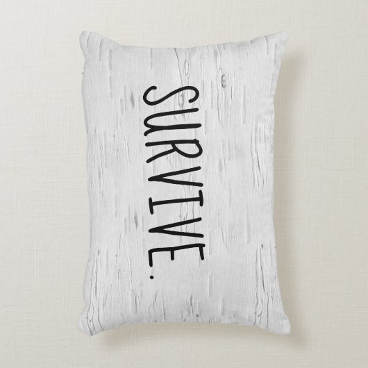 生き延び文字オン樺の木ツリーアクセント枕 アクセントクッション (正面(垂直))