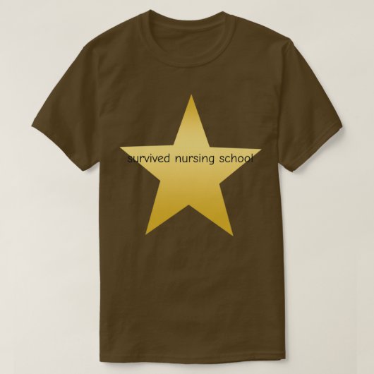 生き延び金ゴールドおもしろいスター Tシャツ (デザイン正面)