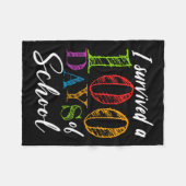 生き延び100日の先生と学生 フリースブランケット (正面(横))