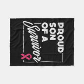 生き残った乳がん支援ギフトの息子 フリースブランケット (正面(横))