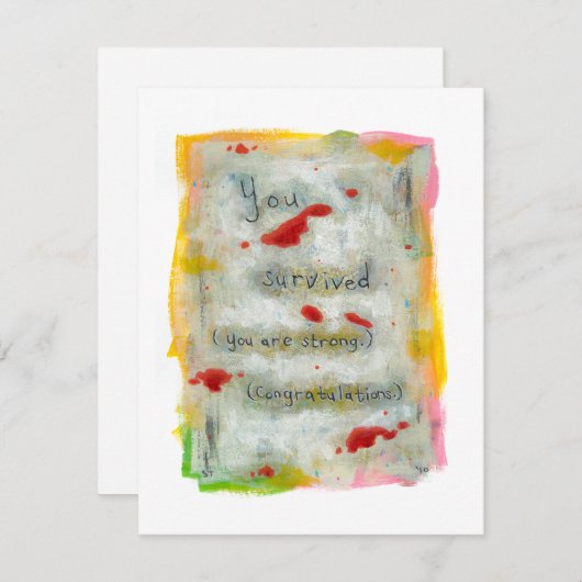 生き残った人々の回復癒しは、芸術的外傷病を願う 招待状 (正面/裏面)