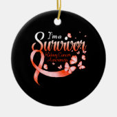 生き残った腎臓がん認知症の蝶 セラミックオーナメント (正面)