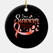 生き残った腎臓がん認知症の蝶 セラミックオーナメント (裏面)