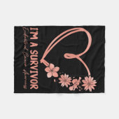 生き残った。子宮内膜がん認識度 フリースブランケット (正面(横))