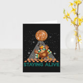 生き残るディスコ70sトルコ感謝祭ダンス カード (黄色い花)