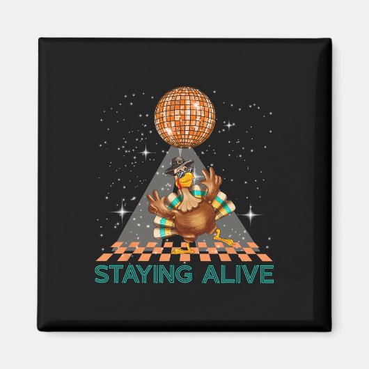 生き残るディスコ70sトルコ感謝祭ダンス マグネット (正面)