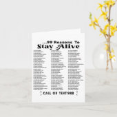 生き残る99の理由のリスト – Mental Health A カード (黄色い花)