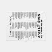 生き残る99の理由のリスト – Mental Health A フリースブランケット (正面(横))