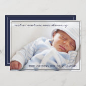 生き物がベビー写真クリスマスを揺さぶっていた シーズンカード (正面/裏面)