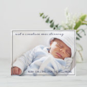 生き物がベビー写真クリスマスを揺さぶっていた シーズンカード (スタンド正面)