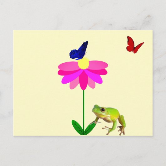 生き物と花はがき ポストカード (正面)