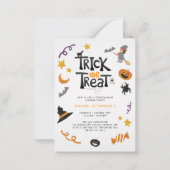 生き物ハロウィーンモンスターズ誕生日パーティー ノートカード (正面)