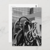 生き物ロボットの不吉な機械の白黒 ポストカード (正面/裏面)