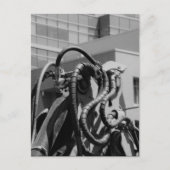 生き物ロボットの不吉な機械の白黒 ポストカード (正面)