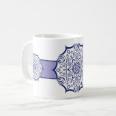 生き物熱タンブル付き青と白マンデル コーヒーマグカップ (正面左)