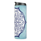 生き物熱タンブル付き青と白マンデル タンブラー (回転右)