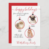 生き物素晴らしと小さな写真ペットのクリスマスカード セーブザデート (正面/裏面)