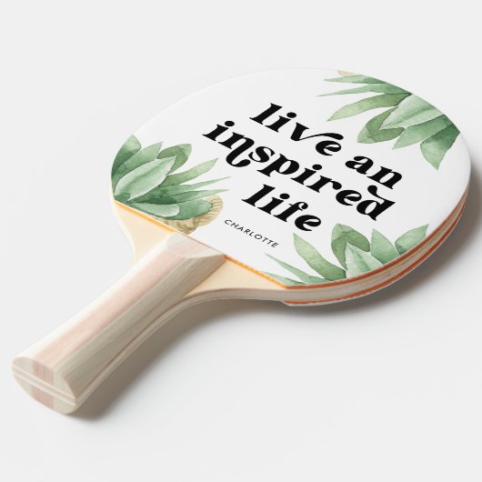 生き生きとしたインスピレーションに満ちた生活 黒と白のスキュレント 卓球ラケット (正面アングル)