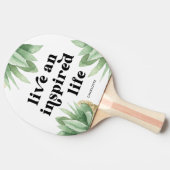 生き生きとしたインスピレーションに満ちた生活 黒と白のスキュレント 卓球ラケット (横)