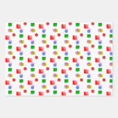 生き生きとしたカラフルおもしろい幾何学的パターン ラッピングペーパーシート (正面2)