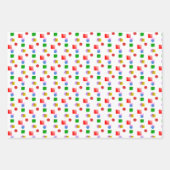 生き生きとしたカラフルおもしろい幾何学的パターン ラッピングペーパーシート (正面)