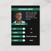 生き生きとしたグリーンブラックのバスケットボールトレーディングカード コーリングカード (裏面)