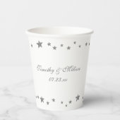 生き生きとしたシルバースター紙カップ結婚式など 紙コップ (正面)