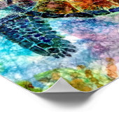 生き生きとしたタートルオンライス紙 ポスター (角)