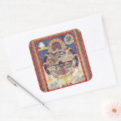 生き生きとしたチベット仏教美術のホイール スクエアシール (封筒)