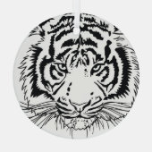 生き生きとしたトラ威厳のある：野生生物イラストレーション。 ガラスオーナメント (裏面)