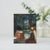 生き生きとしたハロウィーンの魔女 ポストカード (スタンド正面)