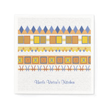 生き生きとしたパターンアンクルのキッチンブルーシンボル