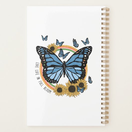 生き生きとしたフル開花蝶ひまわり年 プランナー手帳 (裏面)