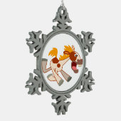 生き生きとしたマンガピントホースペーターオーナメント スノーフレークピューターオーナメント (左)