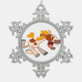 生き生きとしたマンガピントホースペーターオーナメント スノーフレークピューターオーナメント (正面)