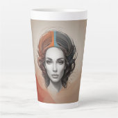 生き生きとした女の子 カフェラテマグ (正面)