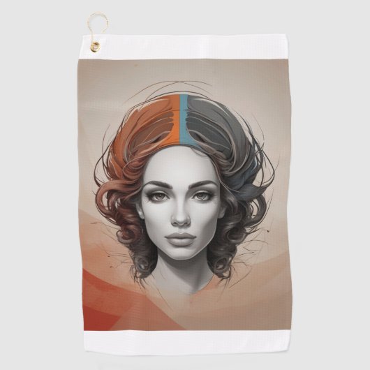 生き生きとした女の子 ゴルフタオル (正面)