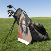 生き生きとした女の子 ゴルフタオル (グリーン)