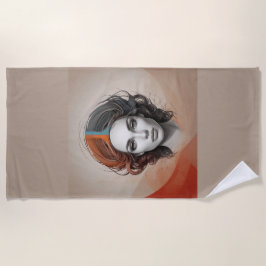 生き生きとした女の子 ビーチタオル