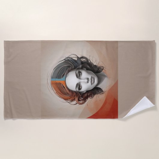 生き生きとした女の子 ビーチタオル (正面)