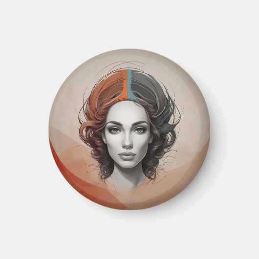 生き生きとした女の子 マグネット (正面)