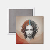 生き生きとした女の子 マグネット (正面/裏面)