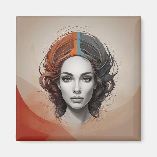 生き生きとした女の子 マグネット (正面)