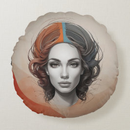 生き生きとした女の子 ラウンドクッション