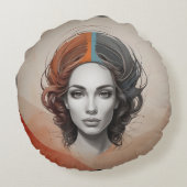 生き生きとした女の子 ラウンドクッション (裏面)