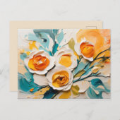 生き生きとした春花咲き油アクリル ポストカード (正面/裏面)