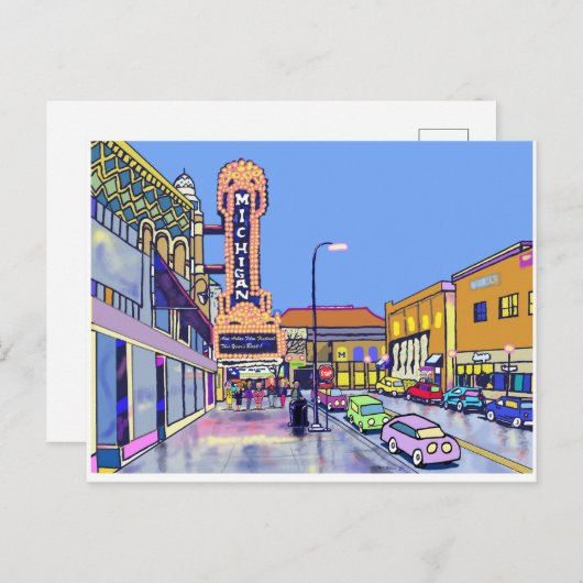 生き生きとした東屋の夜 ポストカード (正面/裏面)