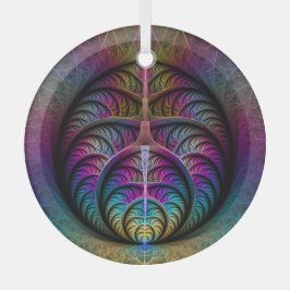 生き生きとした構造カラフル抽象芸術フラクタル ガラスオーナメント